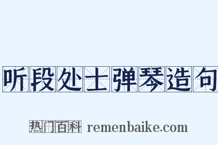 听段处士弹琴造句是什么意思的图片